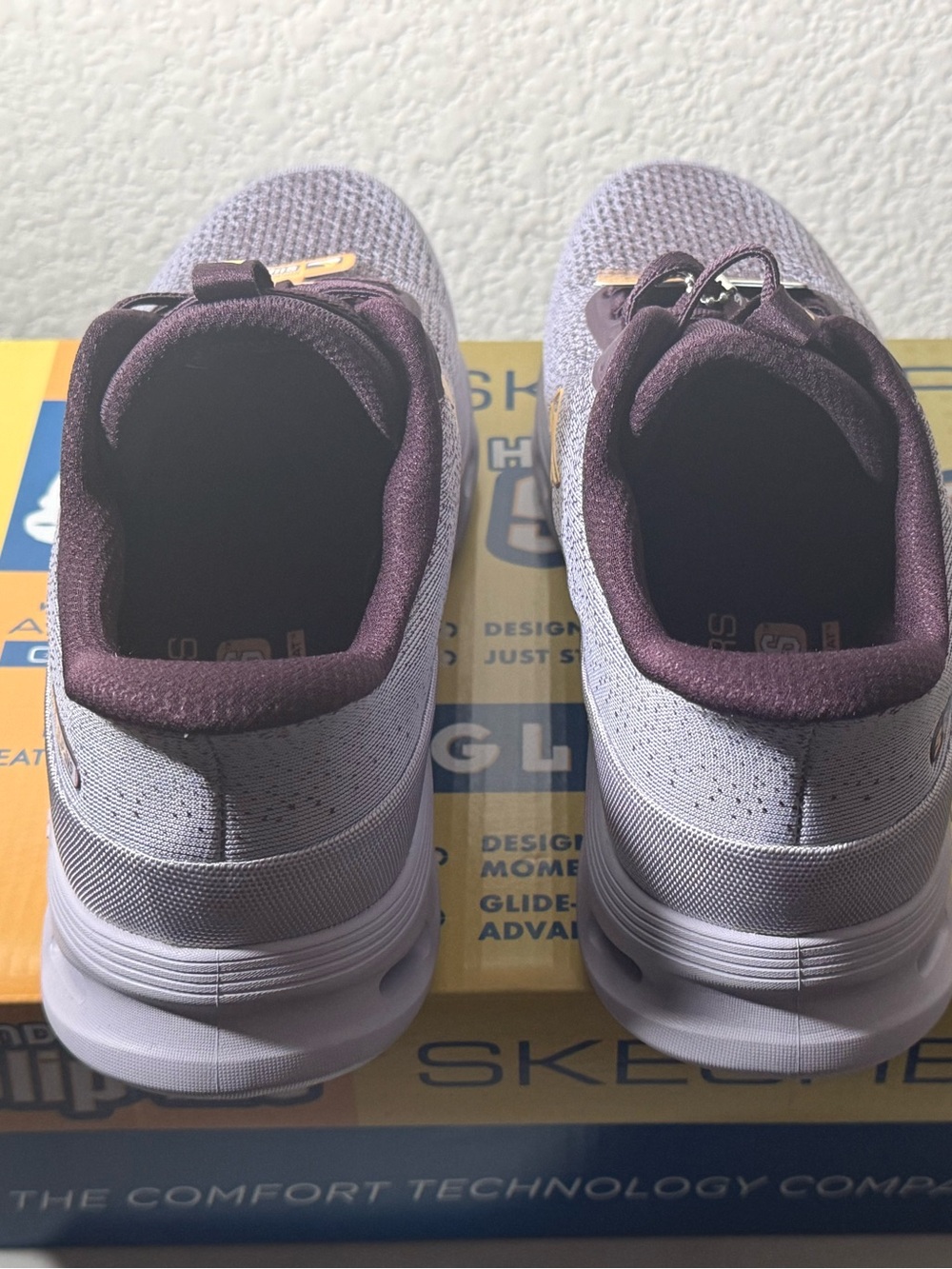 Skechers Women’s Gray and Purple Go Walk Slip-Ins Sneakers - Picture 7 of 9